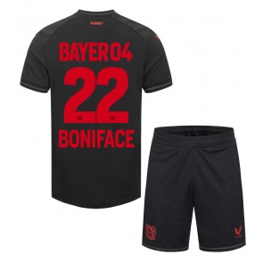 Bayer Leverkusen Victor Boniface #22 Hemmaställ Barn 2023-24 Kortärmad (+ Korta byxor)
